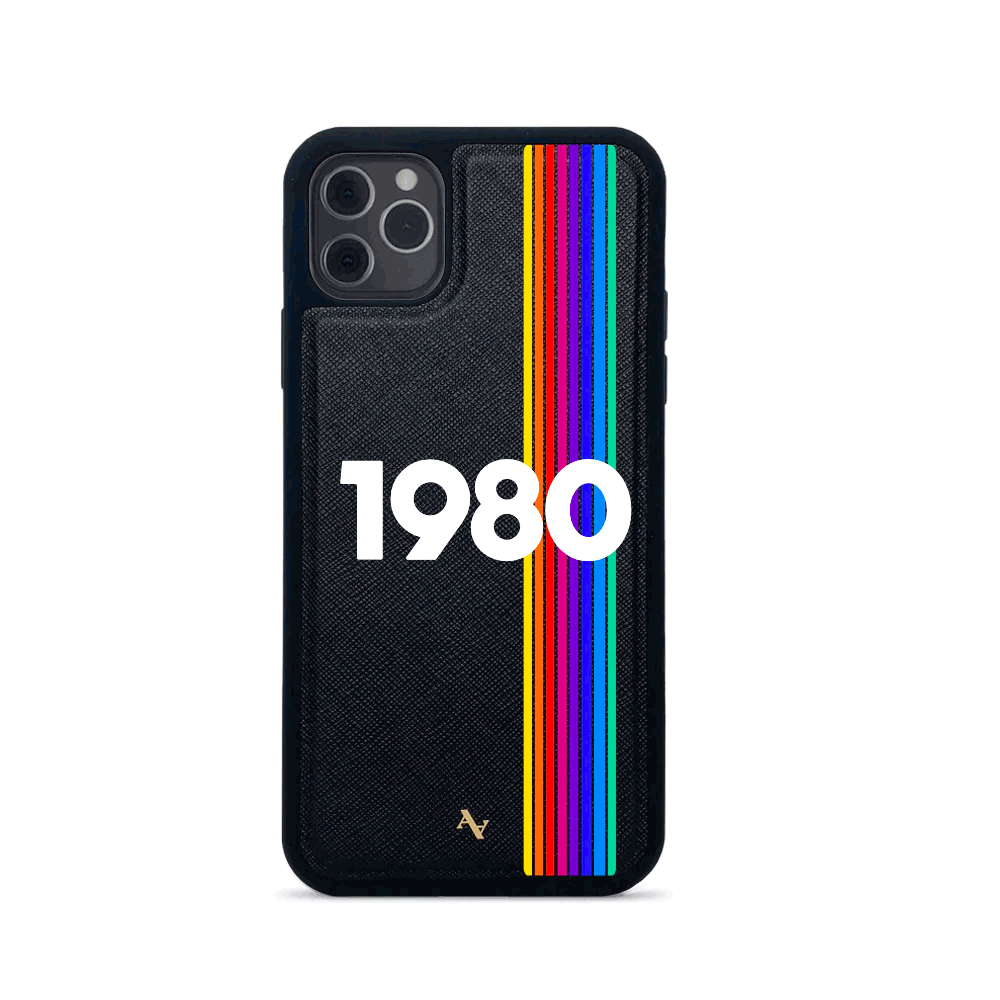 80s - Black IPhone 11 Pro Leather Case
