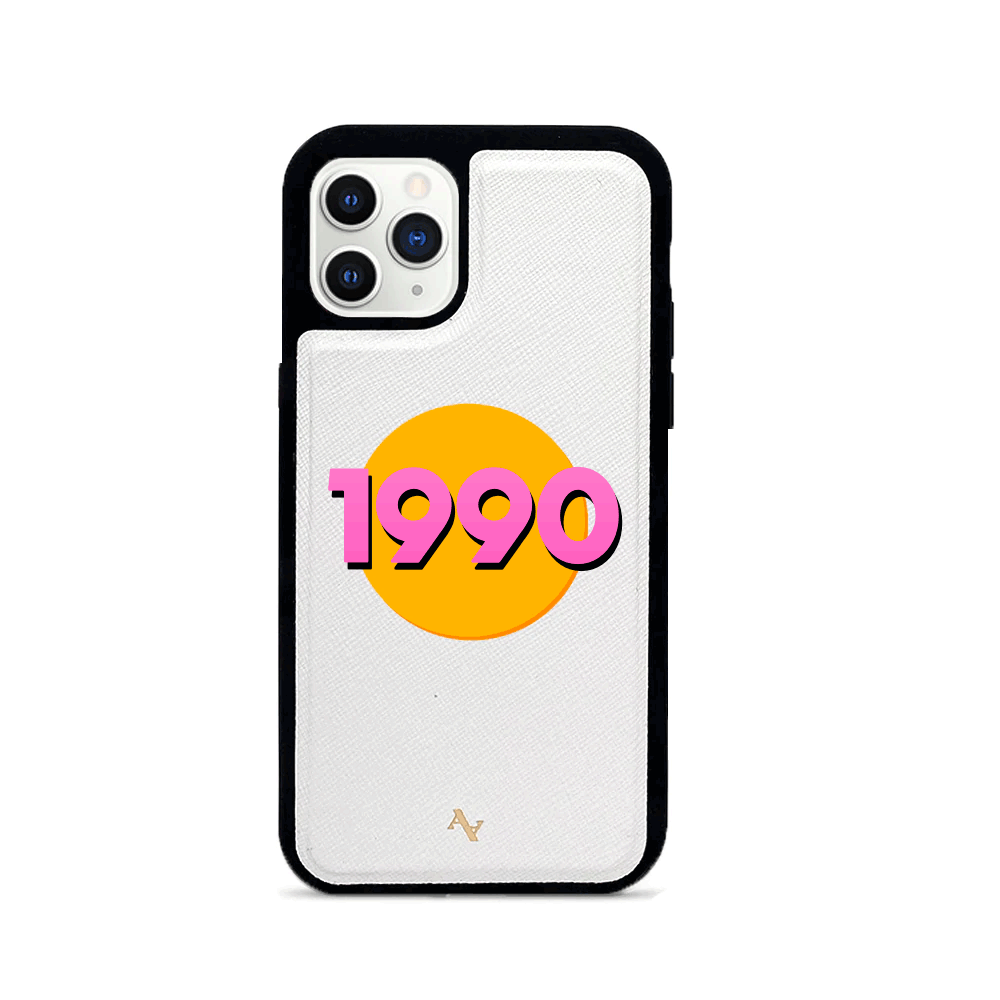 90s - White IPhone 11 Pro Leather Case
