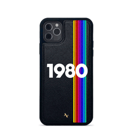 80s- Black IPhone 11 Pro Max Leather Case