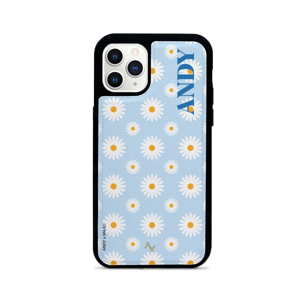 Andy x MAAD - Blue Daisies IPhone 11 Pro Leather Case