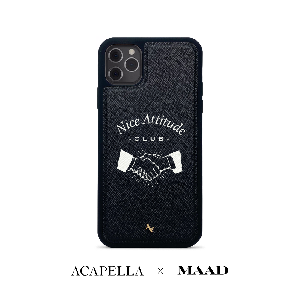 Acapella x MAAD Nice Club - Black IPhone 11 Pro Max Leather Case