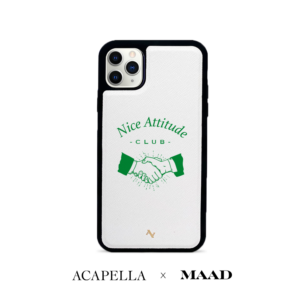 Acapella x MAAD Nice Club -  White IPhone 11 Pro Max Leather Case