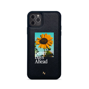 Acapella x MAAD Sunflower - Black IPhone 11 Pro Max Leather Case