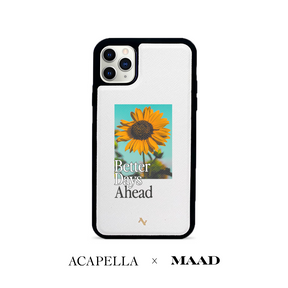 Acapella x MAAD Sunflower -  White IPhone 11 Pro Max Leather Case