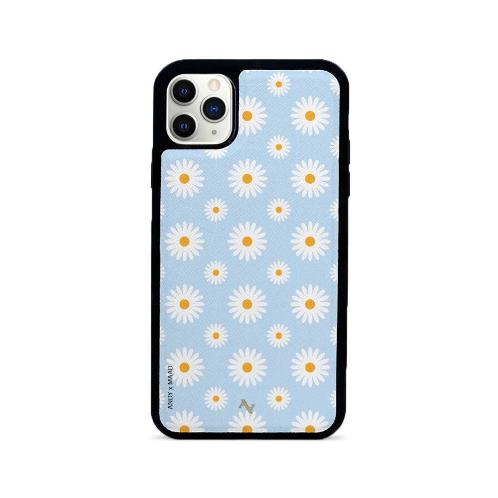 Andy x MAAD  - Blue Daisies IPhone 11 Pro Max Leather Case