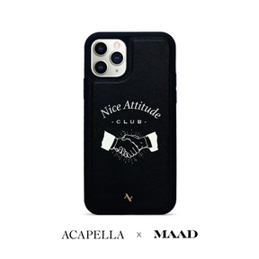 Acapella x MAAD Nice Club - Black IPhone 11 Pro Leather Case