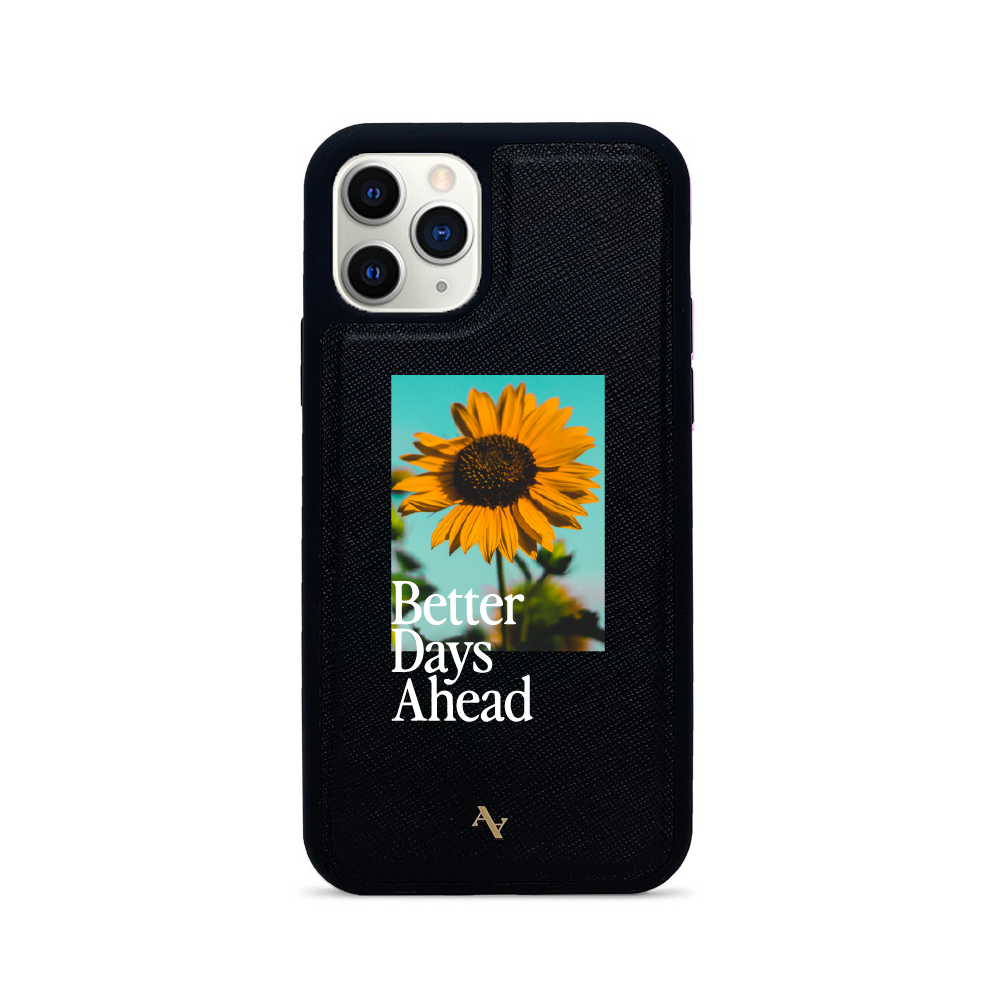 Acapella x MAAD Sunflower - Black IPhone 11 Pro Leather Case