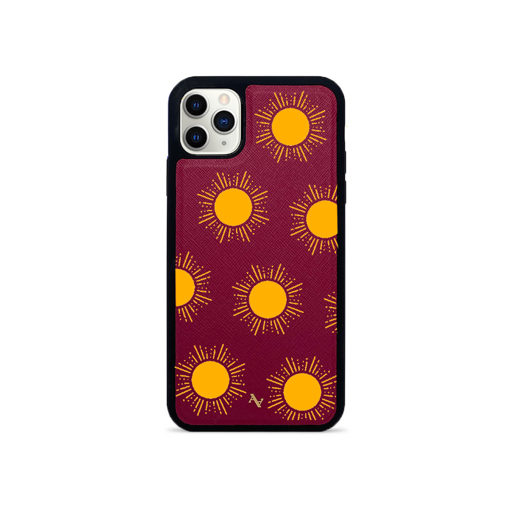 Sun - Red IPhone 11 Pro Max Leather Case