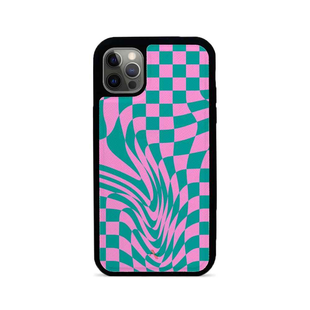 GOLF le MAAD - Pink and Green IPhone 12 Pro Leather Case