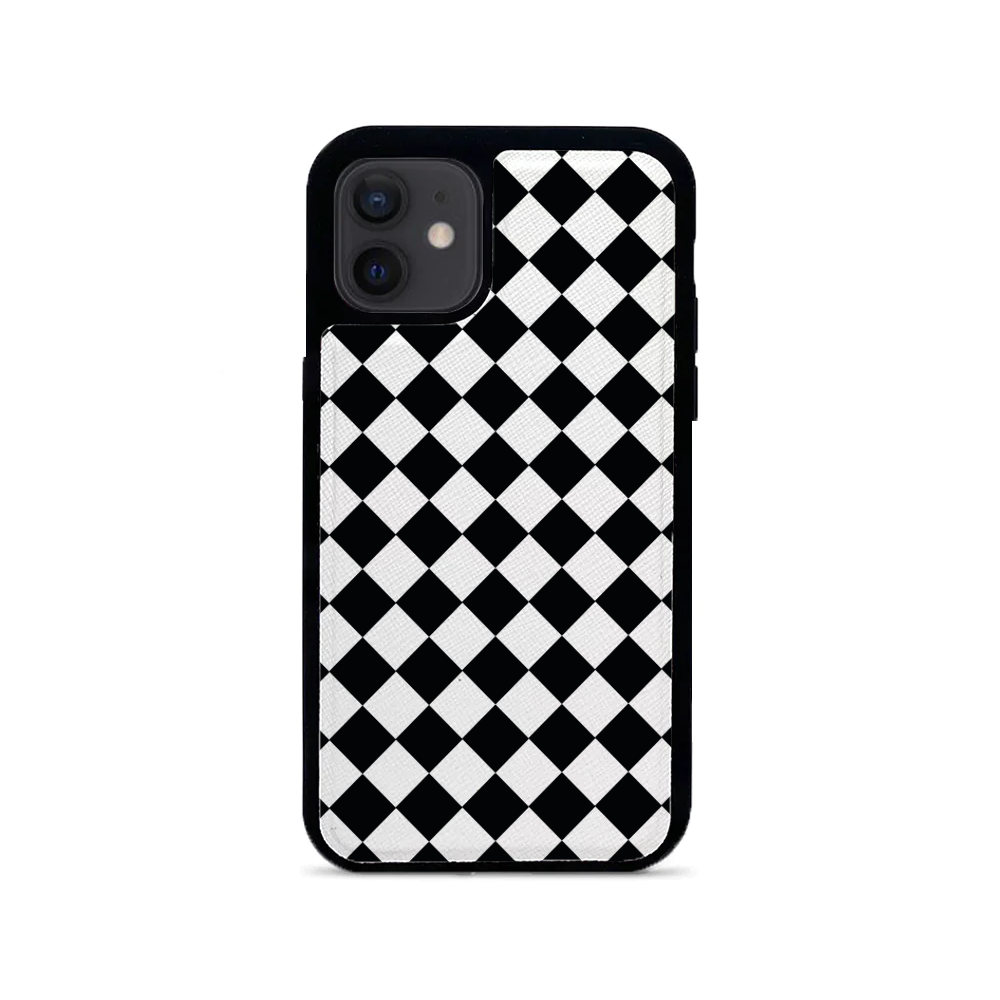 GOLF le MAAD - Black and White IPhone 12 Mini Leather Case