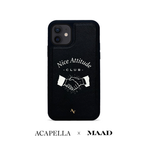 Acapella x MAAD Nice Club - Black IPhone 12 Mini Leather Case