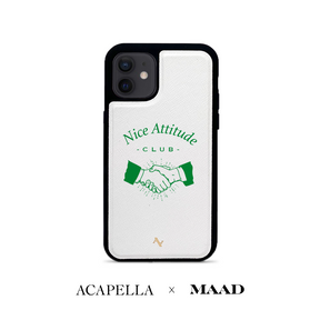 Acapella x MAAD Nice Club -  White IPhone 12 Mini Leather Case