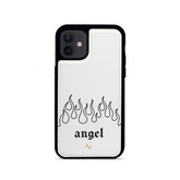 Flames - White IPhone 12 Mini Leather Case