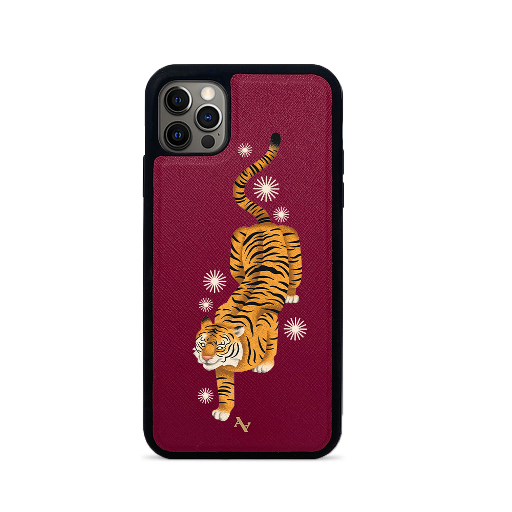 MAAD Tiger - Red IPhone 12 Pro Max Leather Case