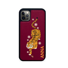 MAAD Tiger - Red IPhone 12 Pro Leather Case