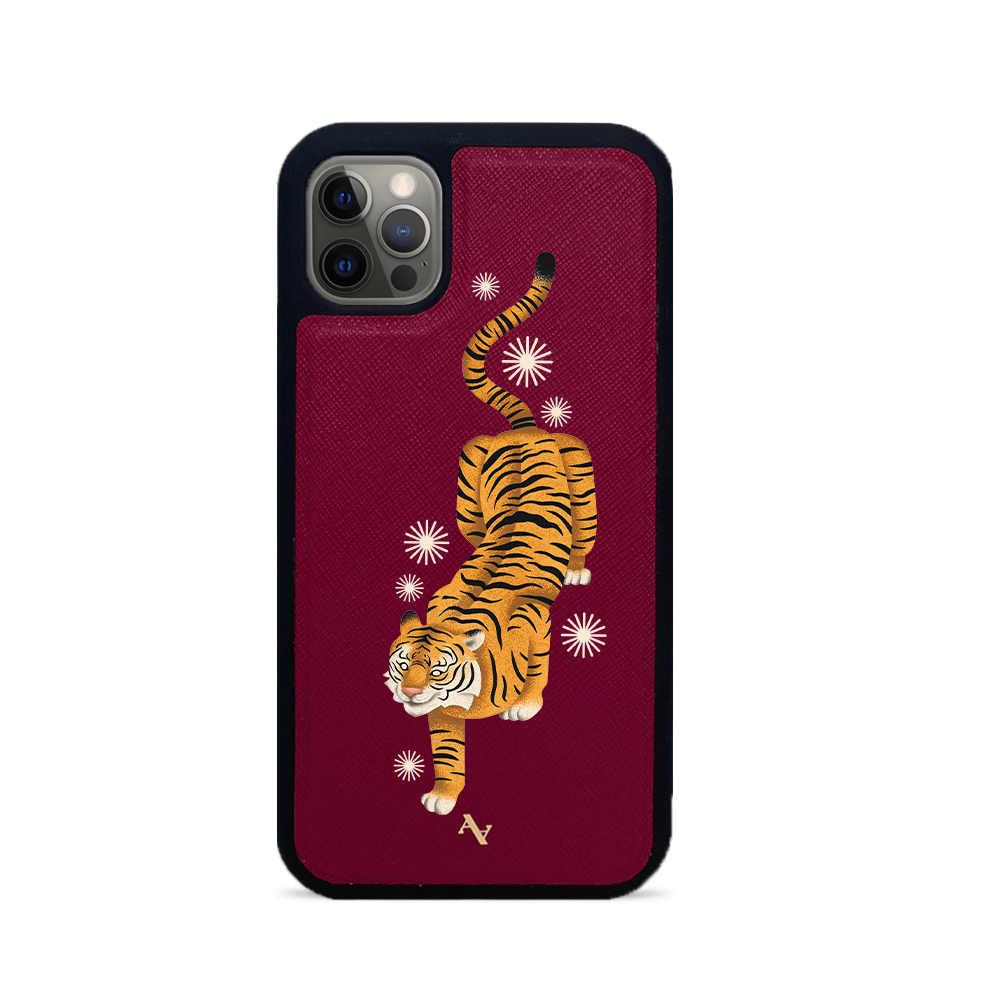 MAAD Tiger - Red IPhone 12 Pro Leather Case