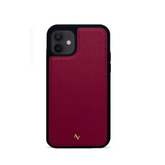 Red Leather IPhone 12 mini Case - MAAD Collective - Saffiano IPhone Custom Case