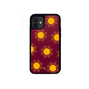 Sun - Red IPhone 12 Mini Leather Case