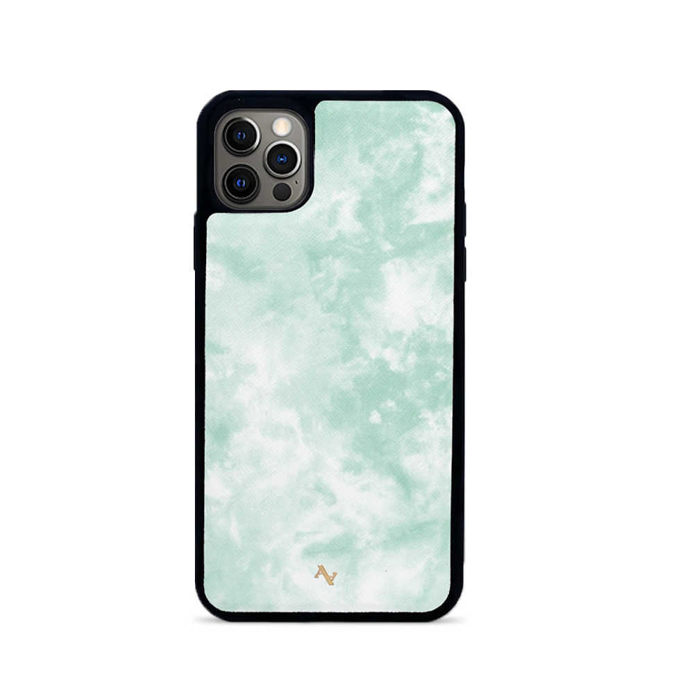 Tie Dye Green Fever - IPhone 12 Pro Leather Case