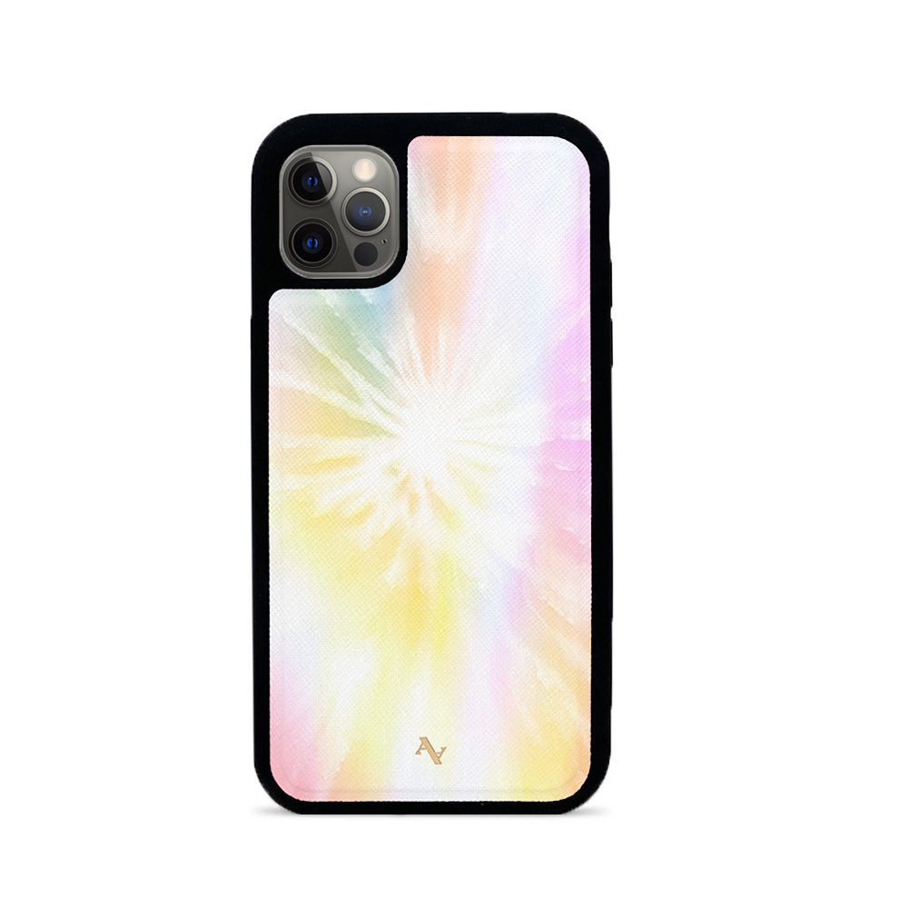 Summer - Bright Tie Dye IPhone 12 Pro Leather Case