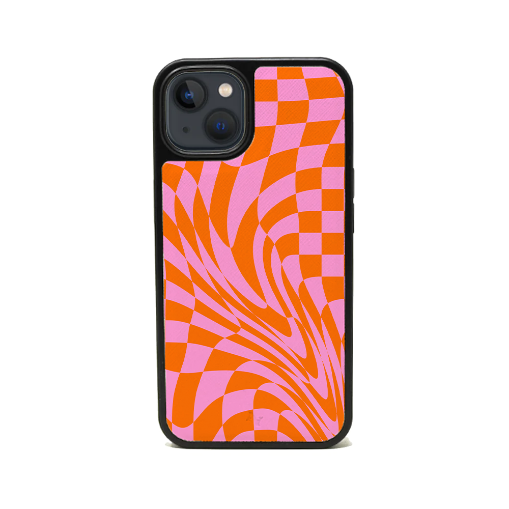 GOLF le MAAD - Orange and Pink IPhone 13 Mini Leather Case