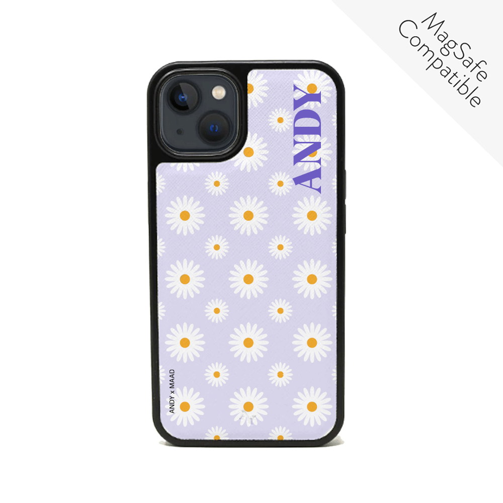 ANDY X MAAD - Lilac Daisies IPhone 14 Plus Leather Case