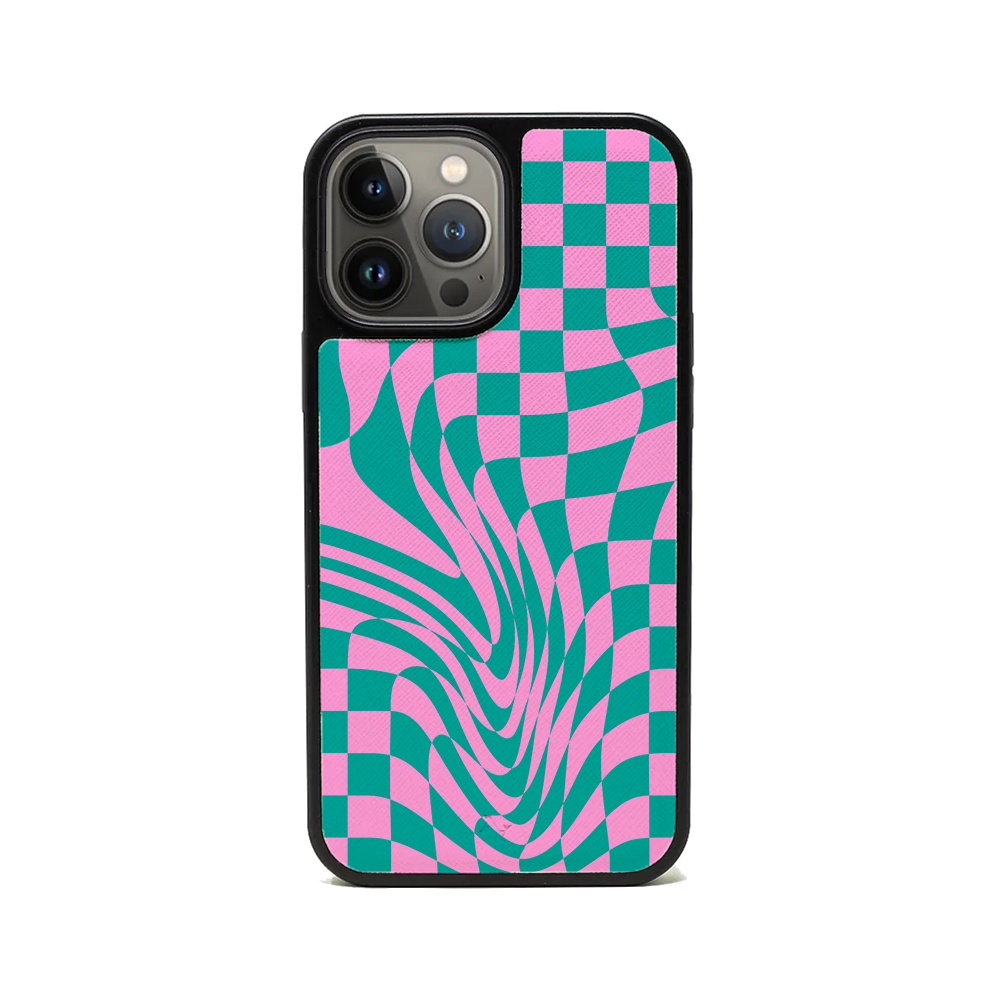 GOLF le MAAD - Pink and Green IPhone 14 Pro Max Leather Case
