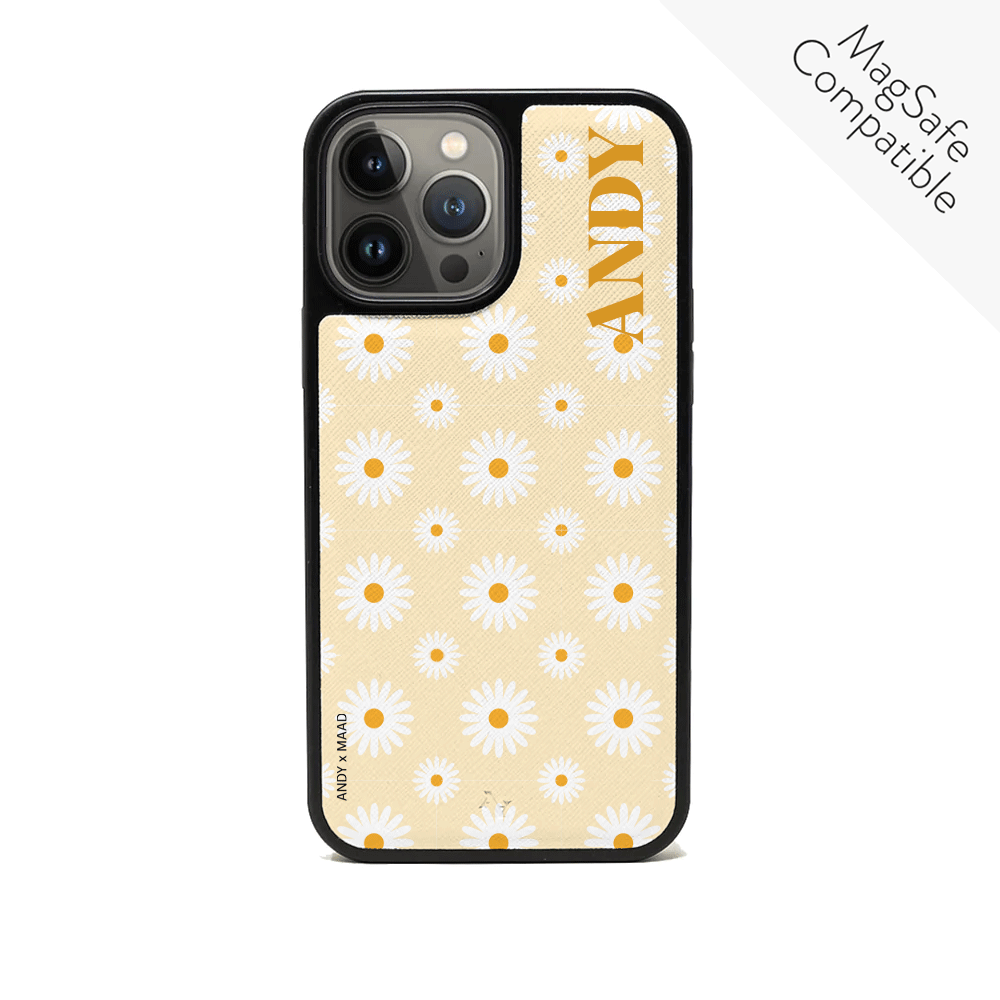 ANDY X MAAD - Yellow Daisies IPhone 14 Pro Max Leather Case