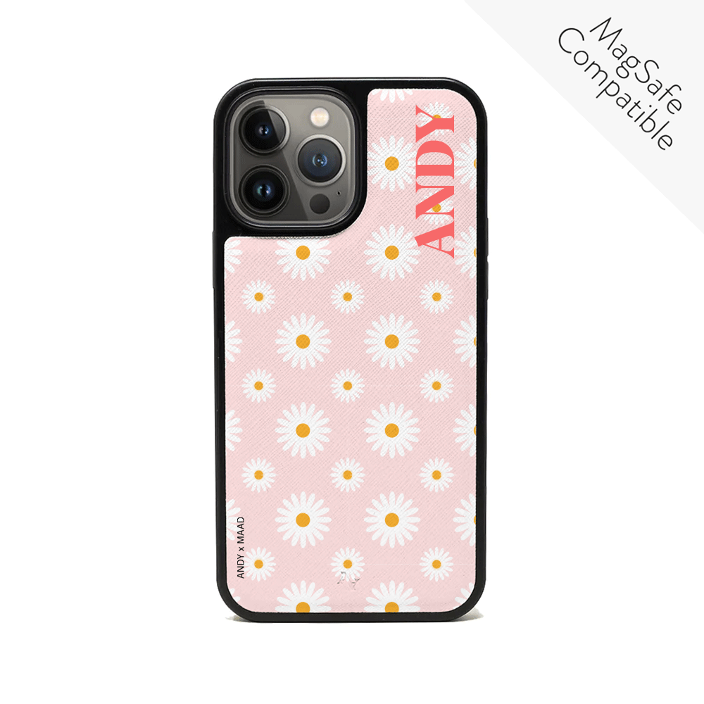 ANDY X MAAD - Pink Daisies IPhone 14 Pro Max Leather Case