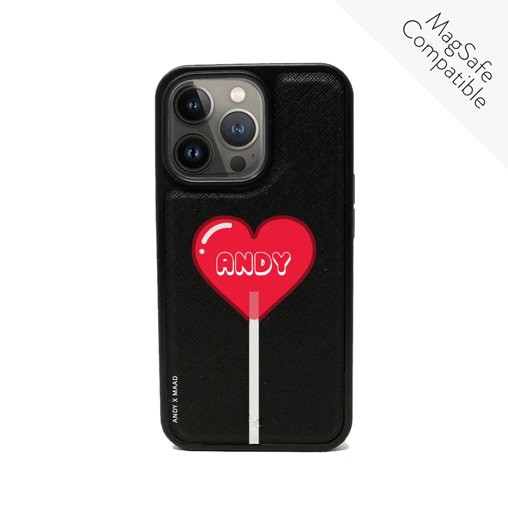 ANDY X MAAD - Valentine's Black IPhone 13 Pro Leather Case