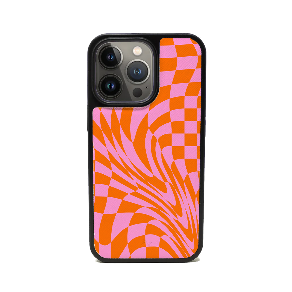 GOLF le MAAD - Orange and Pink IPhone 14 Pro Leather Case