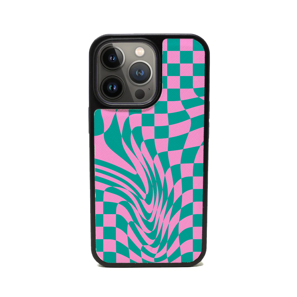GOLF le MAAD - Pink and Green IPhone 14 Pro Leather Case