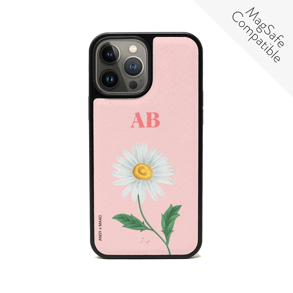 Andy x MAAD - Pink Daisy IPhone 13 Pro Max Leather Case