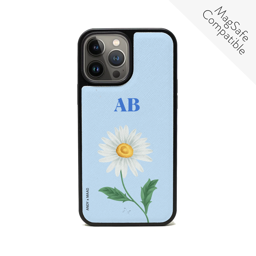 Andy x MAAD - Blue Daisy IPhone 13 Pro Max Leather Case