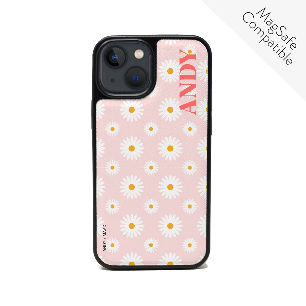 ANDY X MAAD - Pink Daisies IPhone 14 Leather Case