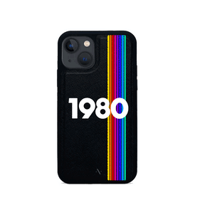 80s - Black IPhone 13 Mini Leather Case