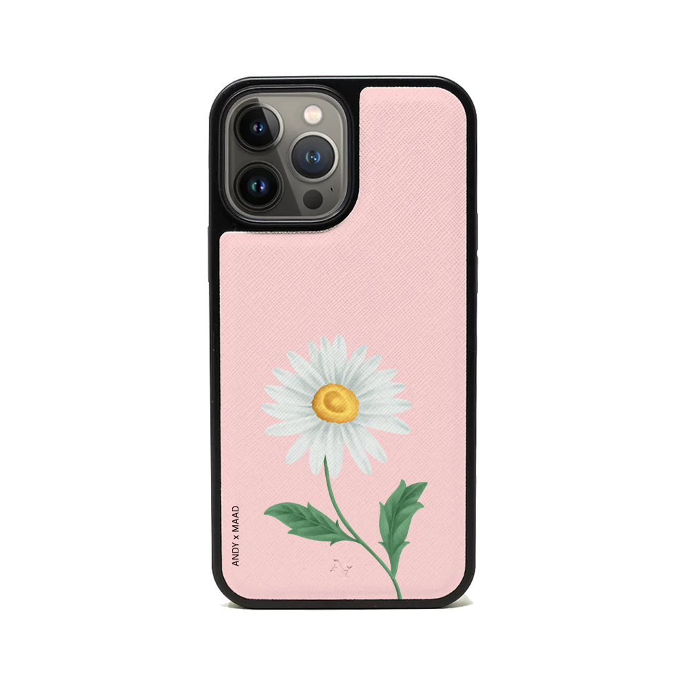 Andy x MAAD - Pink Daisy IPhone 13 Pro Max Leather Case