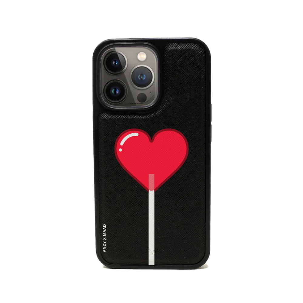 ANDY X MAAD - Valentine's Black IPhone 14 Pro Leather Case