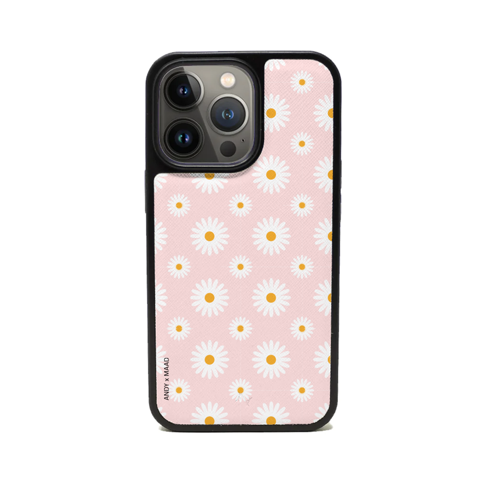 ANDY X MAAD - Pink Daisies IPhone 13 Pro Leather Case