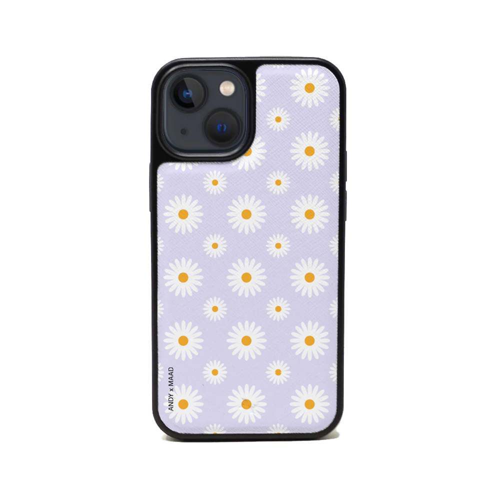 ANDY X MAAD - Lilac Daisies IPhone 13 Mini Leather Case