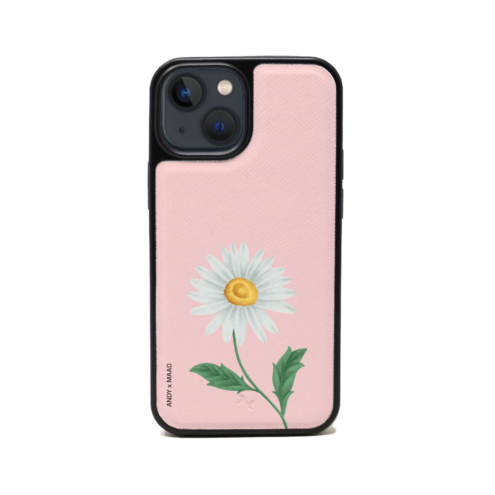 ANDY X MAAD - Pink Daisy IPhone 14 Leather Case