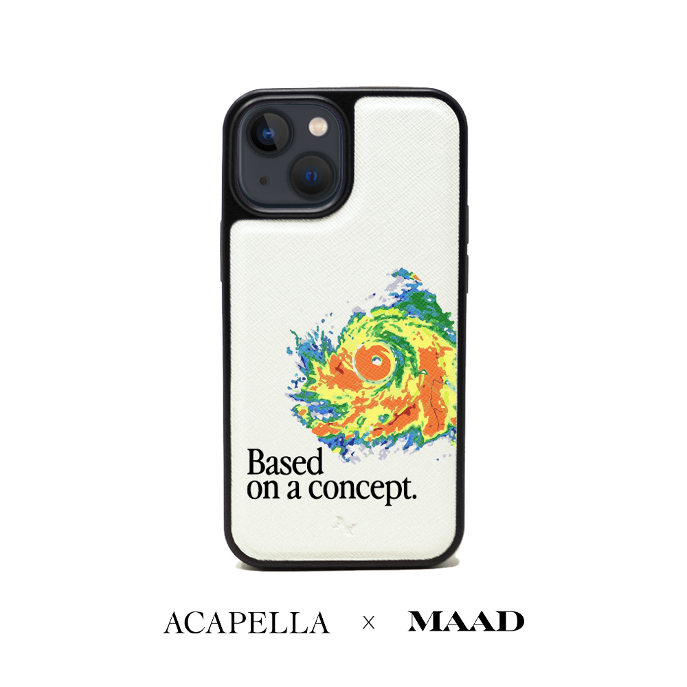 Acapella x MAAD Hurricane -  White IPhone 13 Mini Leather Case