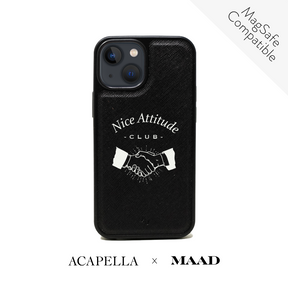 Acapella x MAAD Nice Club - Black IPhone 13 Mini Leather Case