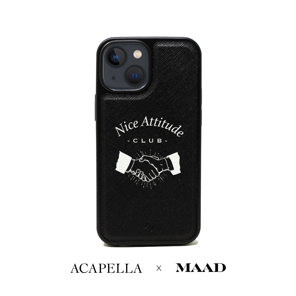 Acapella x MAAD Nice Club - Black IPhone 13 Mini Leather Case