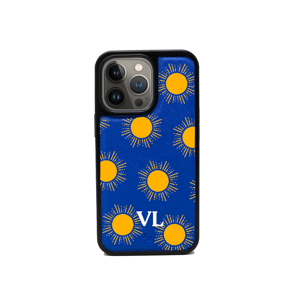 Sun - Royal Blue IPhone 13 Pro Leather Case