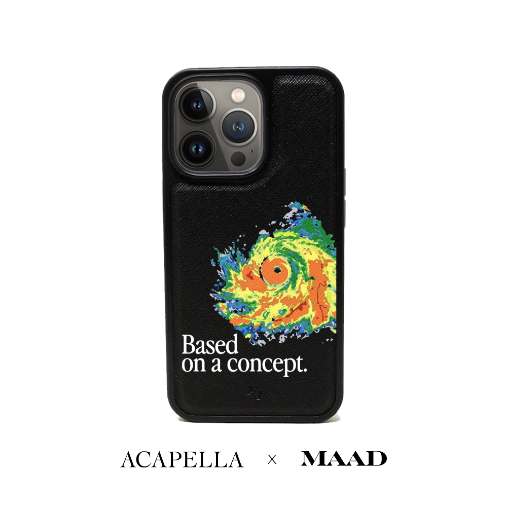 (Pre-Order) Acapella x MAAD Hurricane - Black IPhone 14 Pro Leather Case