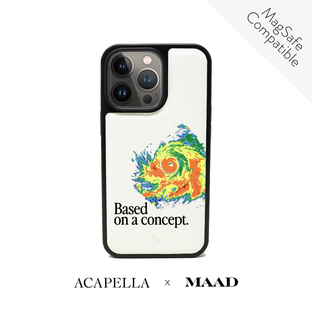Acapella x MAAD Hurricane -  White IPhone 13 Pro Leather Case