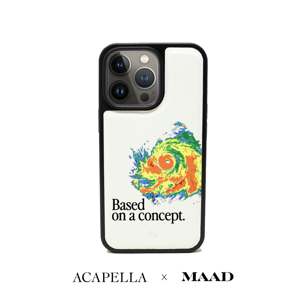Acapella x MAAD Hurricane -  White IPhone 13 Pro Leather Case