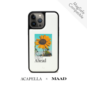 Acapella x MAAD Sunflower -  White IPhone 13 Pro Max Leather Case