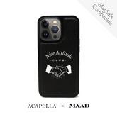 Acapella x MAAD Nice Club - Black IPhone 14 Pro Leather Case